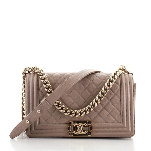 Chanel Boy Flap Bag Quilted Caviar Old Medium - Picture 1 of 7